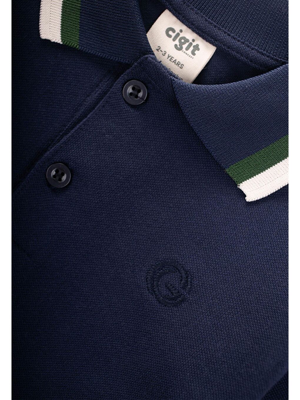 Uzun Kollu Polo Yaka T-Shırt 2-14 Yaş Lacivert-2