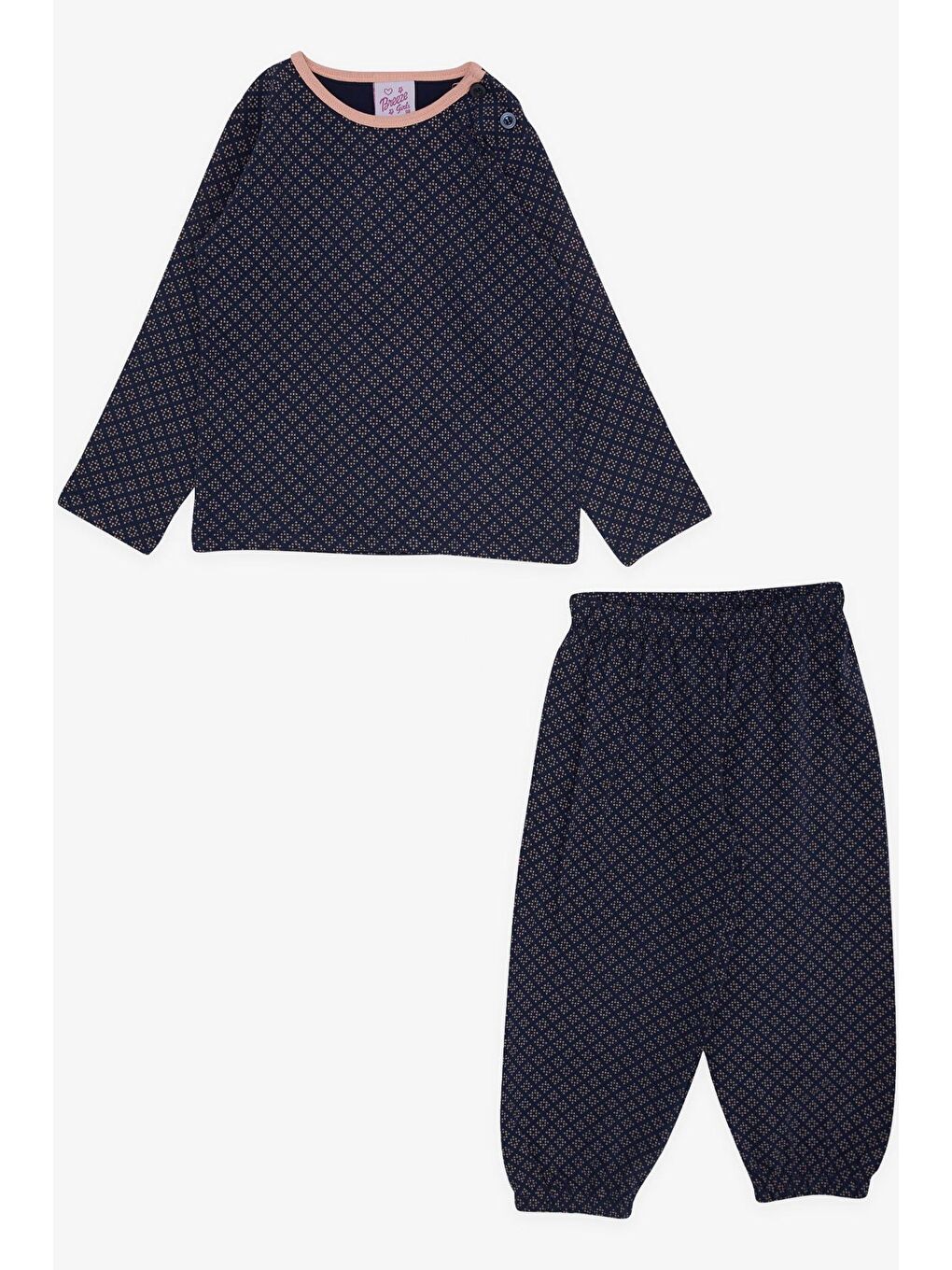 Kız Bebek Pijama Takımı Desenli Lacivert (9 Ay)