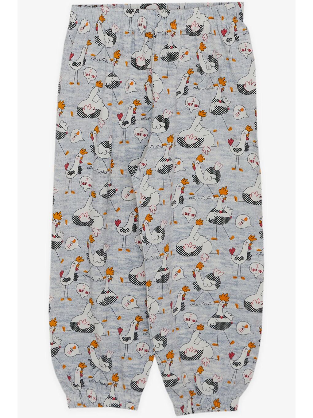 Kız Bebek Kısa Kollu Pijama Takımı Sevimli Horozcuk Desenli Buz Mavisi (9 Ay-1.5 Yaş)-2