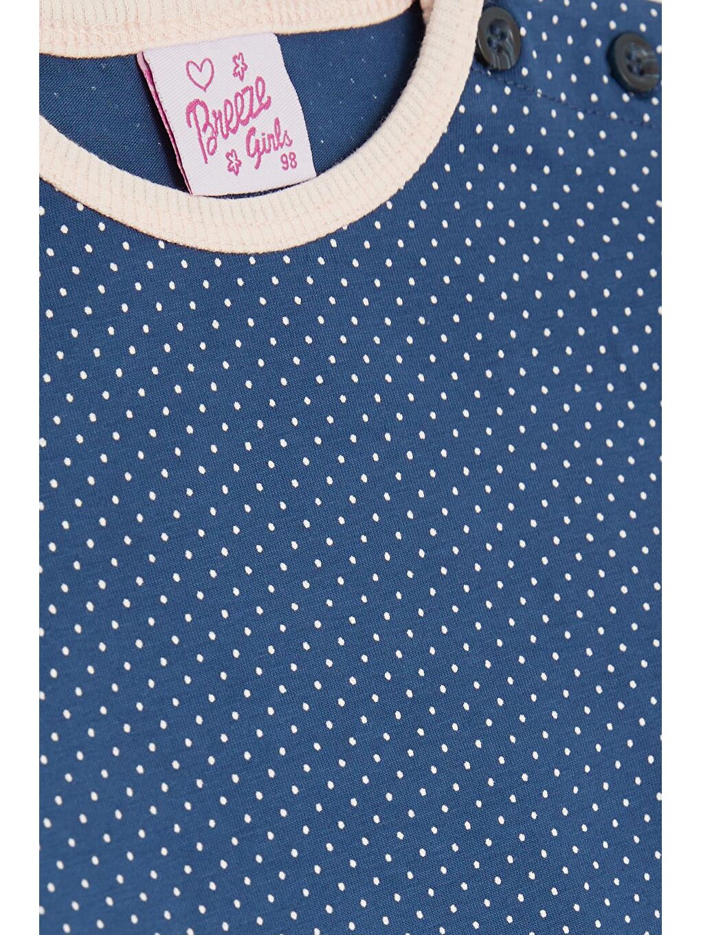 Kız Bebek Pijama Takımı Puantiye Desenli Lacivert (9 Ay-3 Yaş)-4