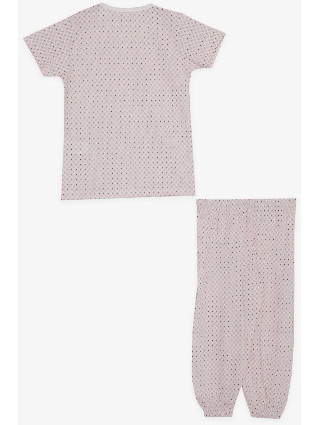 Kız Bebek Kısa Kollu Pijama Takımı Desenli Pembe (9 Ay-1.5 Yaş)-1