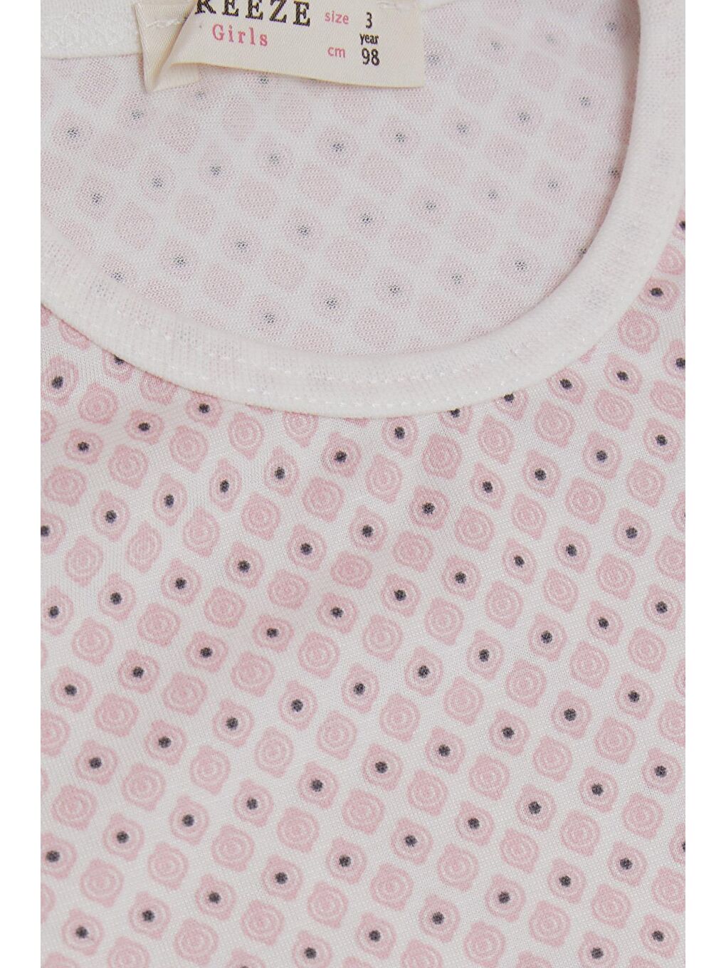 Kız Bebek Kısa Kollu Pijama Takımı Desenli Pembe (9 Ay-1.5 Yaş)-3