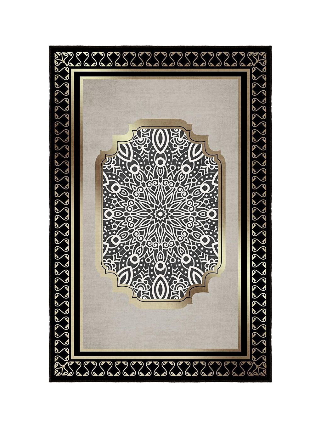 Sarı Özel Tasarım, Kaymaz Taban, İnce, Yıkanabilir, Modern Halı WOOKECE1427 60x100-3