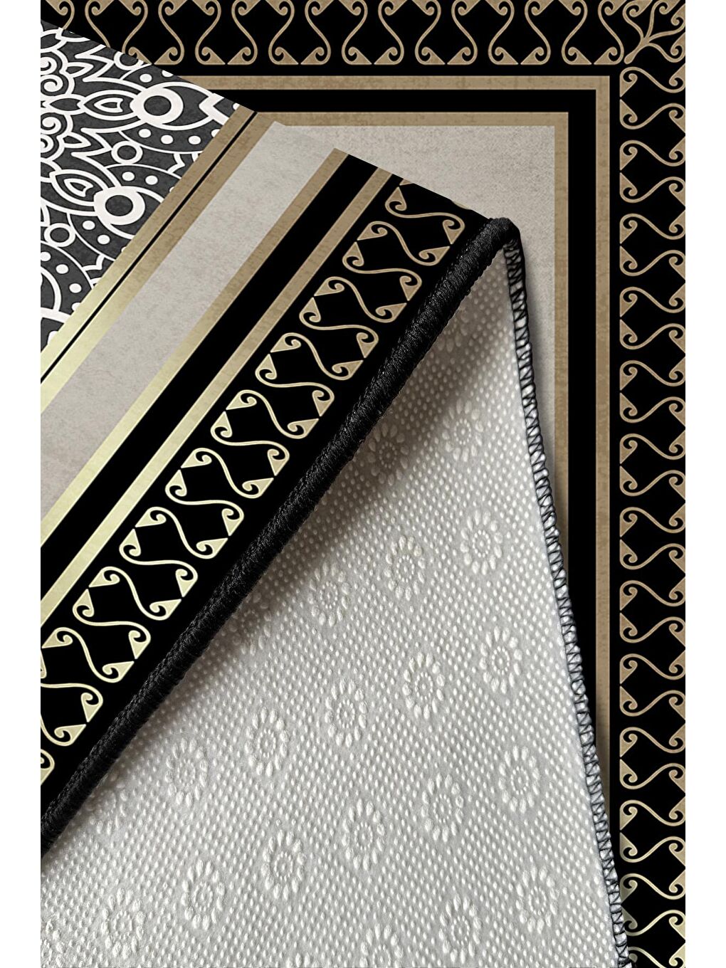 Sarı Özel Tasarım, Kaymaz Taban, İnce, Yıkanabilir, Modern Halı WOOKECE1427 60x100-5