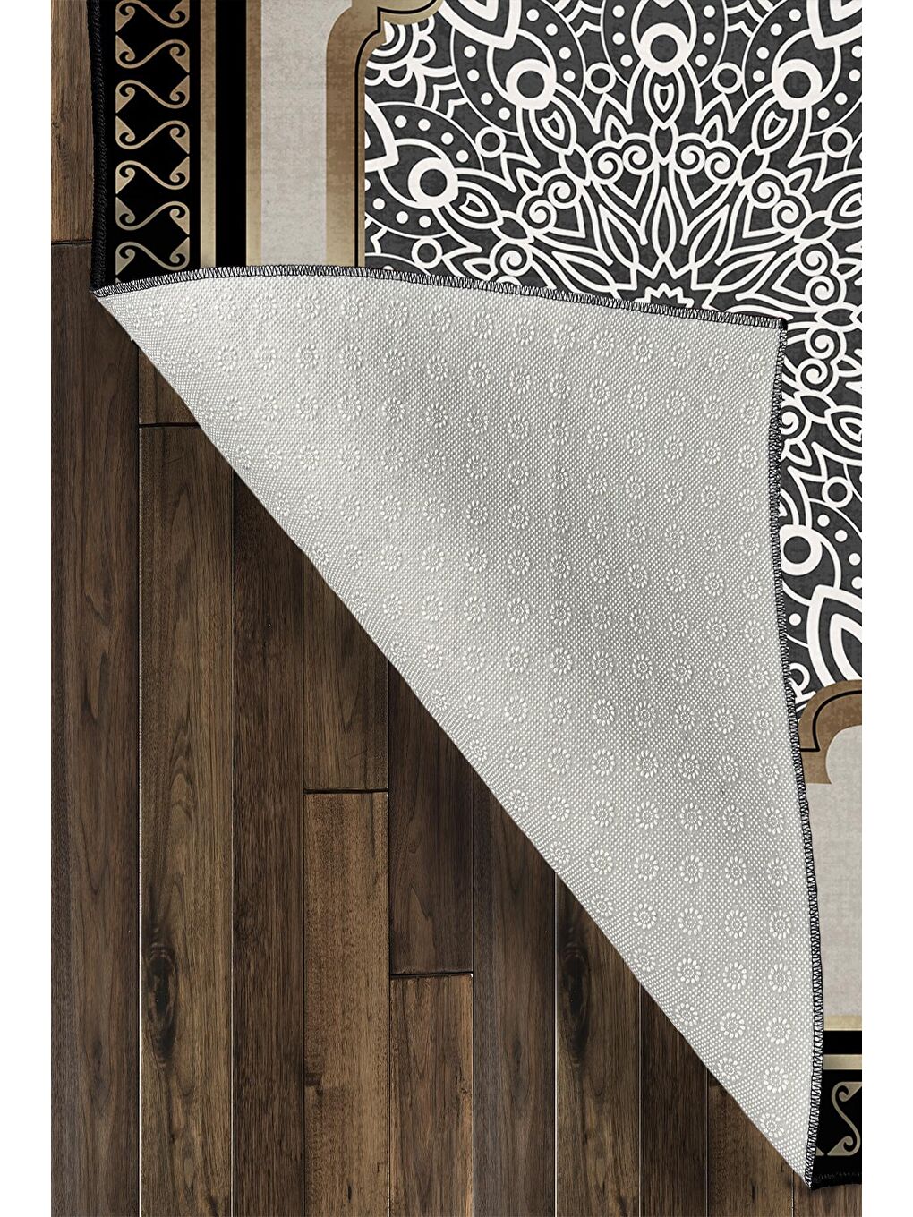 Sarı Özel Tasarım, Kaymaz Taban, İnce, Yıkanabilir, Modern Halı WOOKECE1427 60x100-6