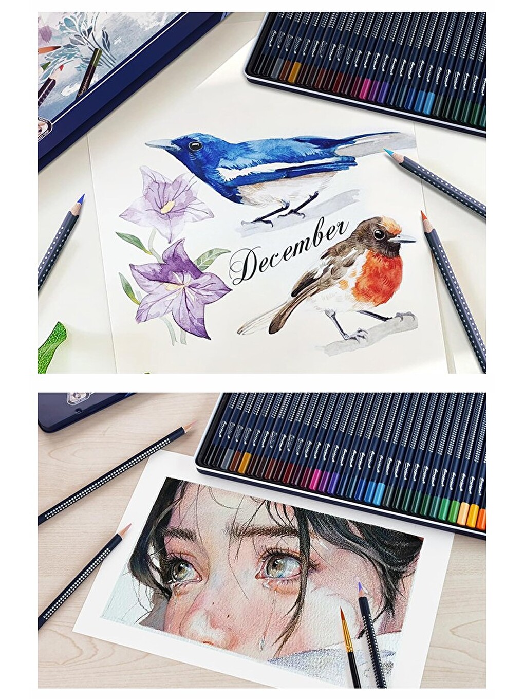Aquarel Suluboya Kalemi 36 Renk 1 Paket Giorgione Teneke Kutu Sulu Boya Kalemi 36 Lı Fırça Hediyeli-5