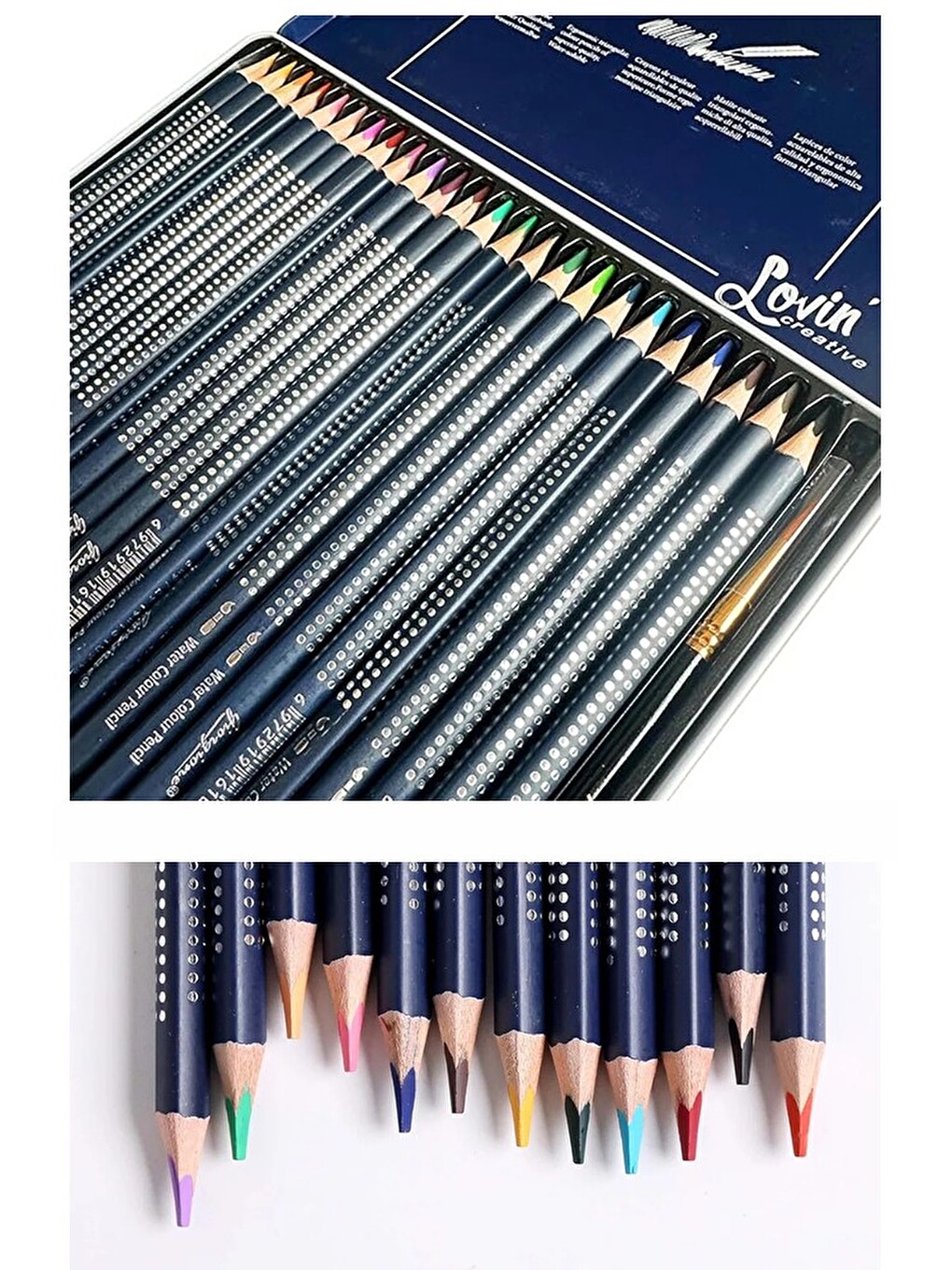 Aquarel Suluboya Kalemi 24 Renk 1 Paket Giorgione Teneke Kutu Sulu Boya Kalemi 24 Lü Fırça Hediyeli-1