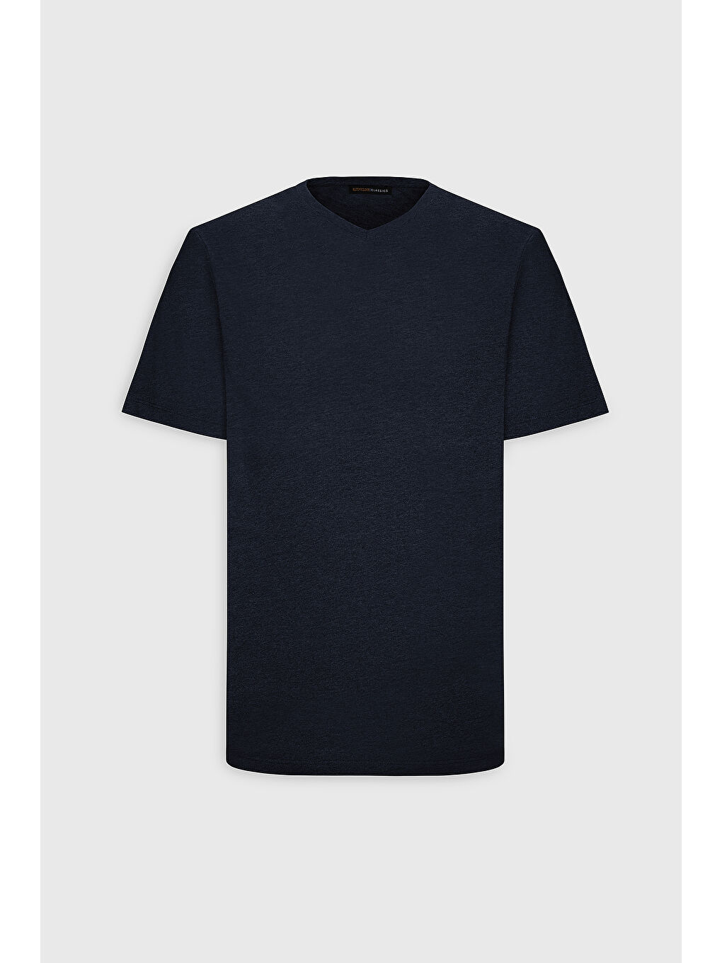 Erkek Lacivert Slim Fit Dar Kesim V Yaka 2'li Tişört Paketi-6