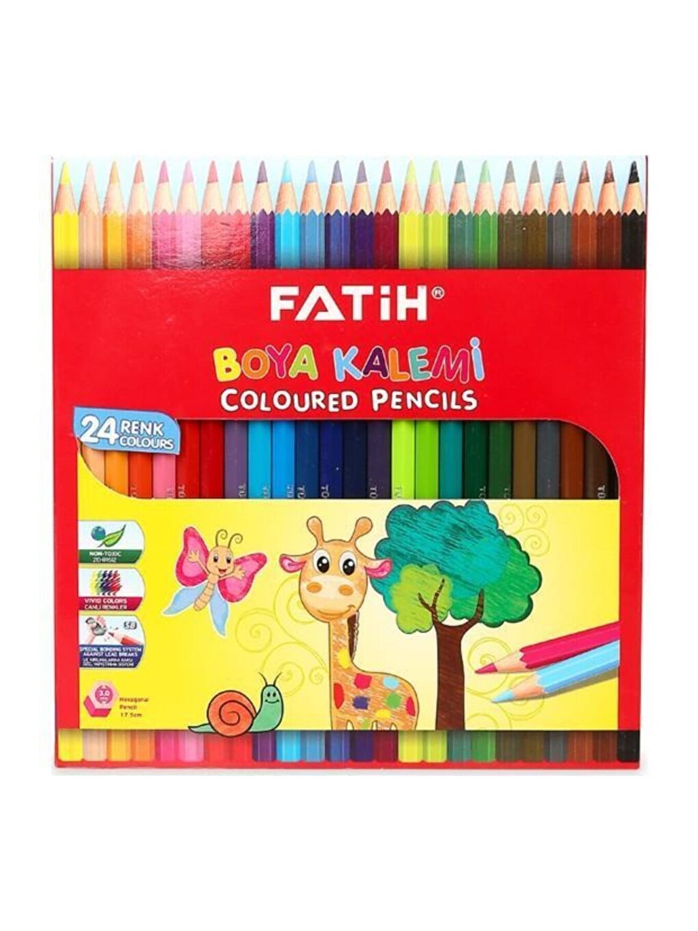 24 Renk Tam Boy Kuru Boya Kalemi 24 Renk Tam Boy Boya Kalemi