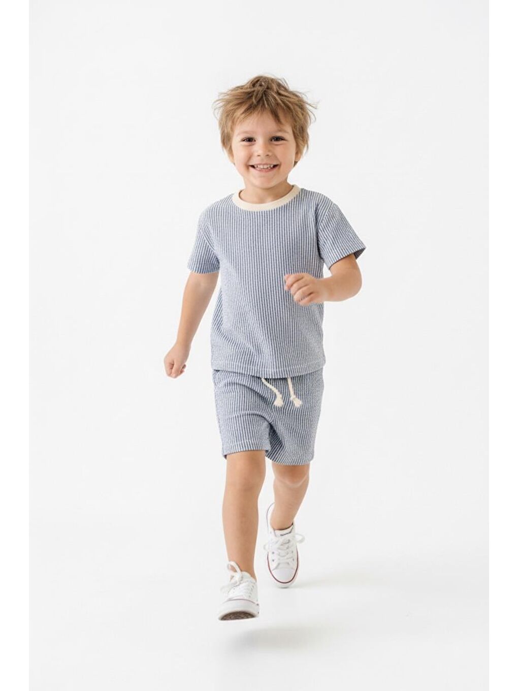 İndigo Bürümcük Şort Tişört 2li Takım-2