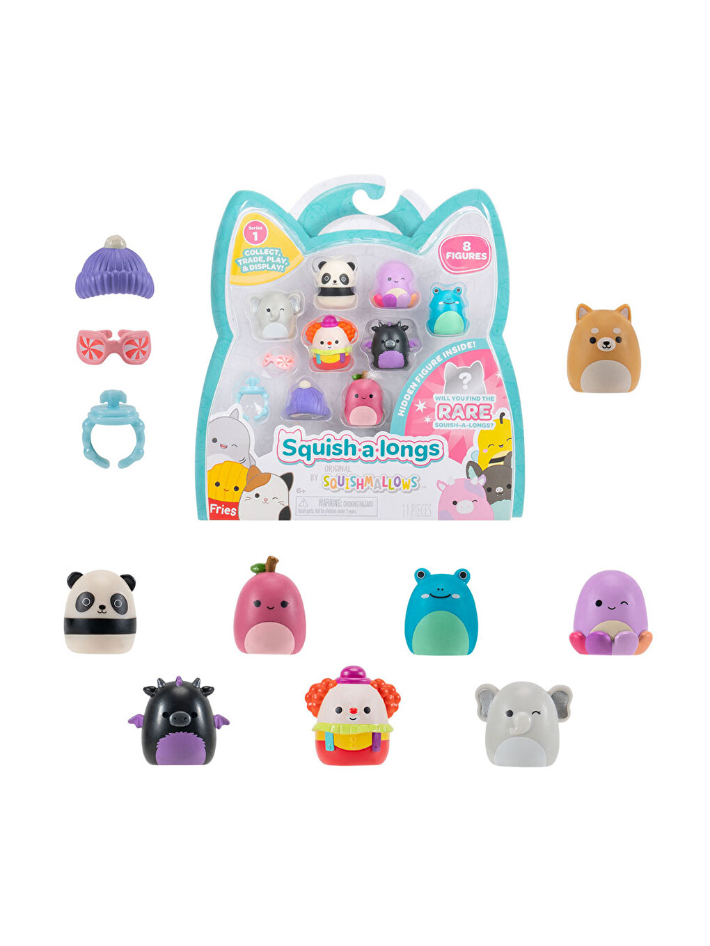 Squish-a-longs 8 Figür-yüzük Set Seri 1 Al0082-3