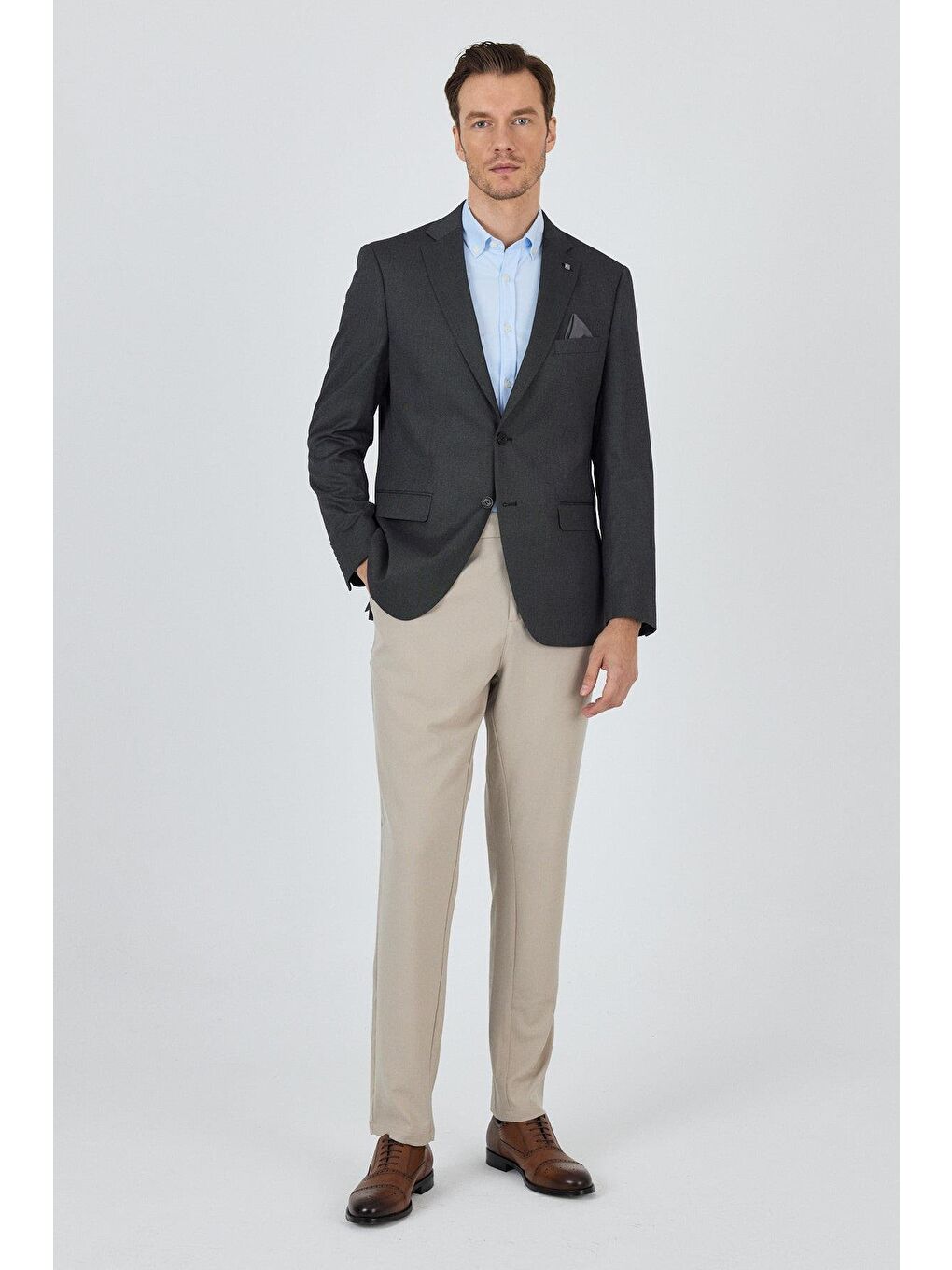 Siyah Mono Yaka Armürlü Tam Astar Esnek 6 Drop Comfort Fit Classic Ceket 1002250153-1