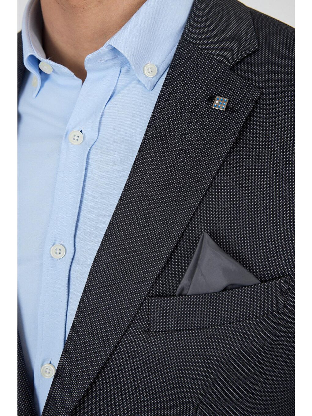 Siyah Mono Yaka Armürlü Tam Astar Esnek 6 Drop Comfort Fit Classic Ceket 1002250153-3