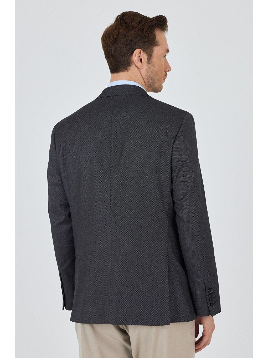 Siyah Mono Yaka Armürlü Tam Astar Esnek 6 Drop Comfort Fit Classic Ceket 1002250153-4