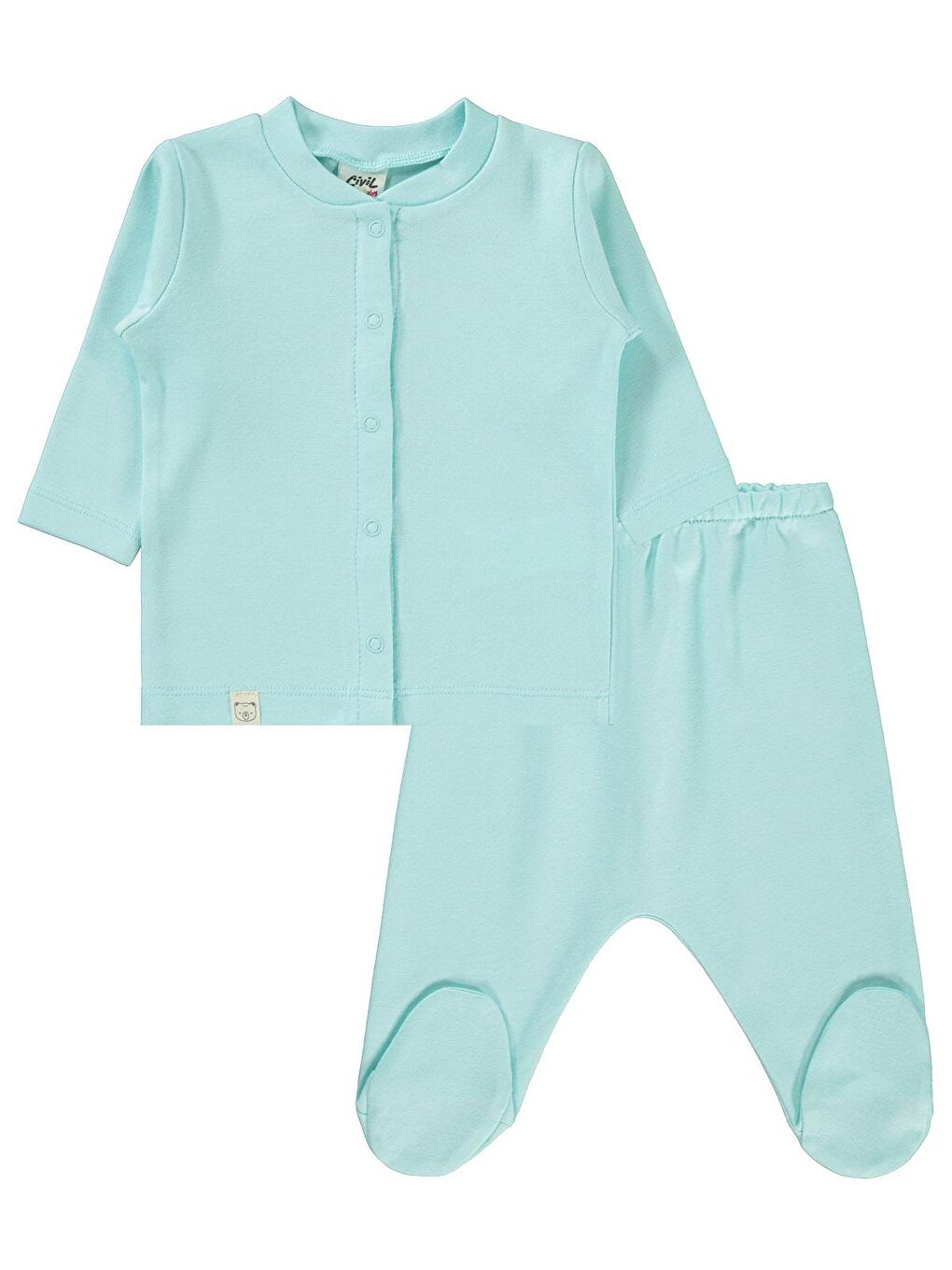 Civil Koyu Mint Yeşili Baby Erkek Bebek Pijama Takımı 1-6 Ay Mint