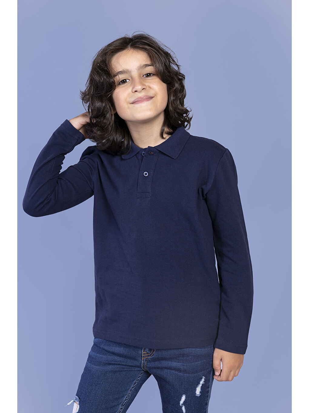 Toontoykids Lacivert Unisex Çocuk  Polo Yaka Tişört