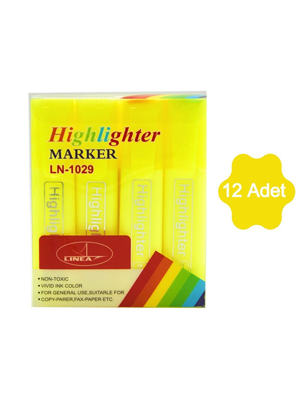 Gen-Of Fosforlu Kalem Neon LN-1029 Sarı 12 Adet