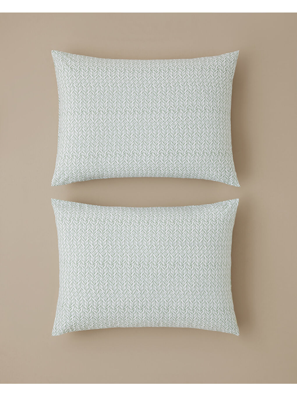 Leafline Kolay Ütülenir 2'li Yastık Kılıfı 50x70 cm Yeşil