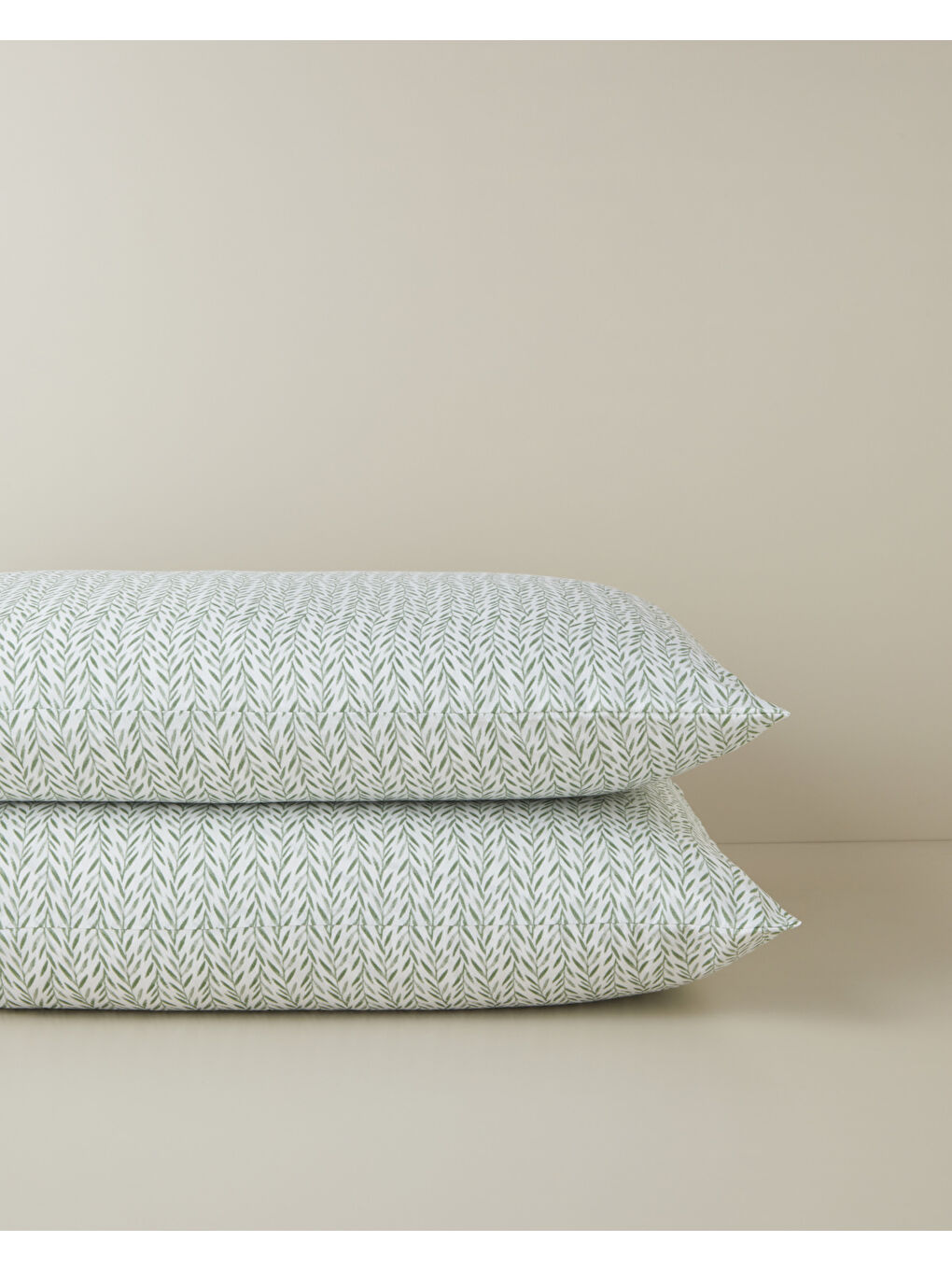 Leafline Kolay Ütülenir 2'li Yastık Kılıfı 50x70 cm Yeşil-1