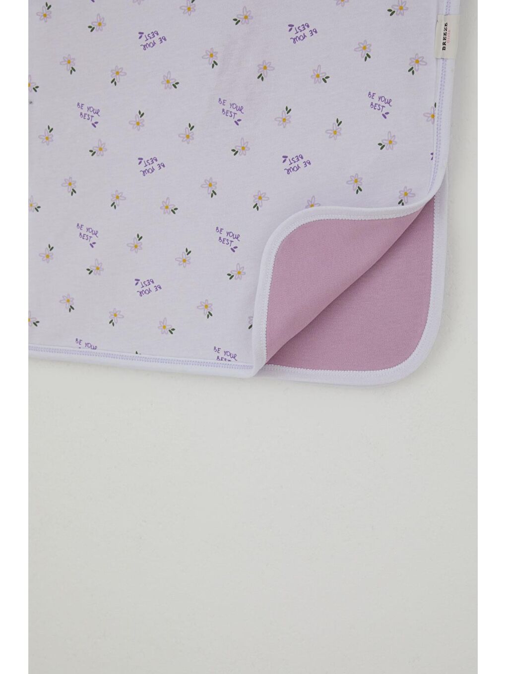 Yenidoğan Bebek Battaniyesi Çiçek & Yazı Desenli Beyaz (75 X 85 Cm)-2