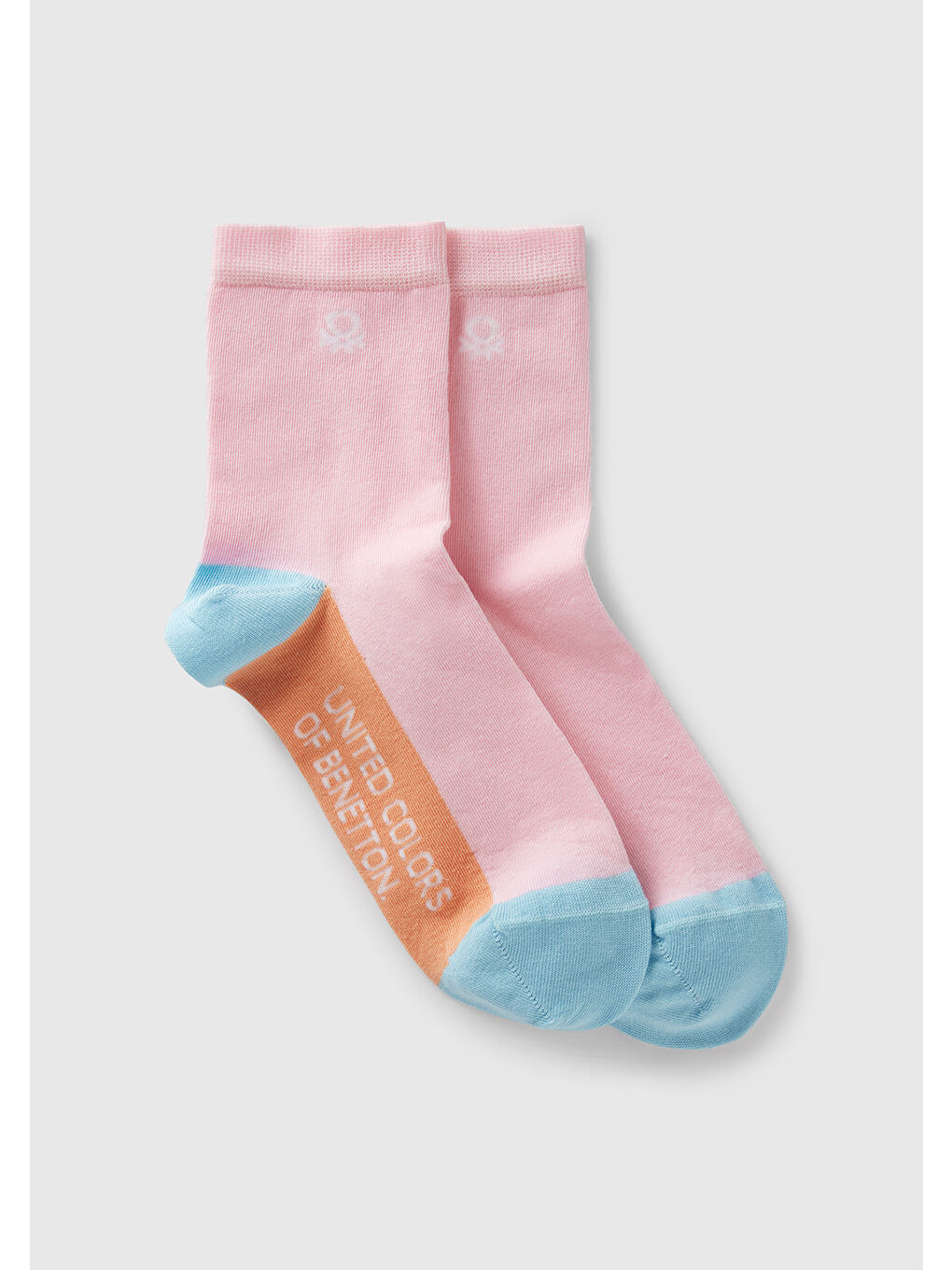 United Colors Of Benetton Unisex Pembe Mix  Logo Detaylı Desenli Soket Çorap