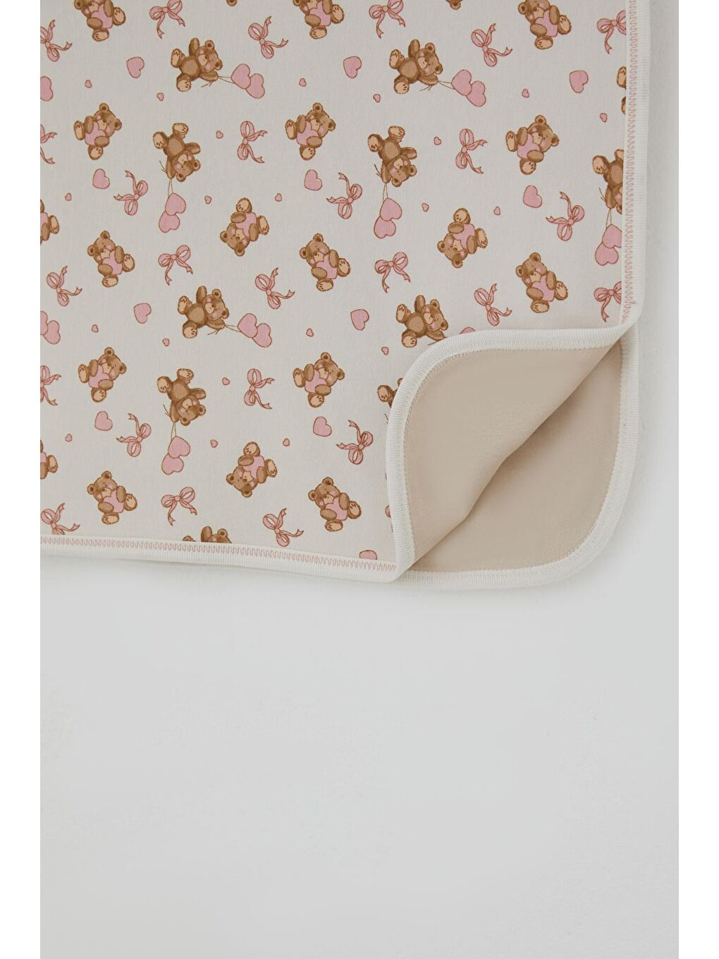 Yenidoğan Bebek Battaniyesi Sevimli Balonlu Ayıcık Desenli Ekru (75 X 85 Cm)-2