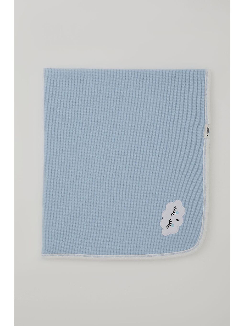 Yenidoğan Bebek Battaniyesi Uykucu Bulut Nakışlı Mavi (77 X 86 Cm)