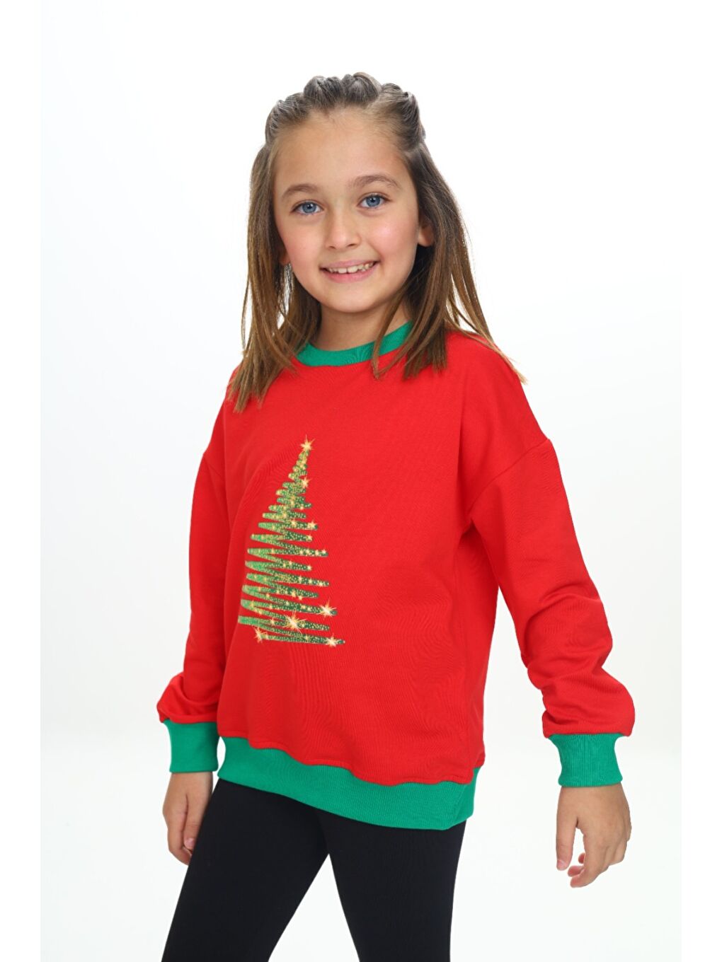 Toontoykids Kırmızı Kız Çocuk Baskılı Sweatshirt - 1