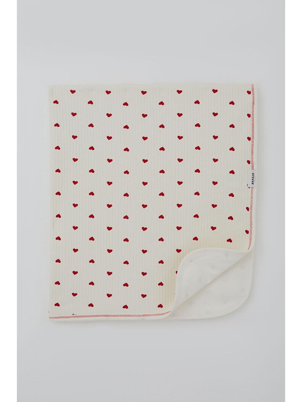 Ekru Yenidoğan Bebek Battaniyesi Kalp Desenli Krem (75 X 85 Cm)-1