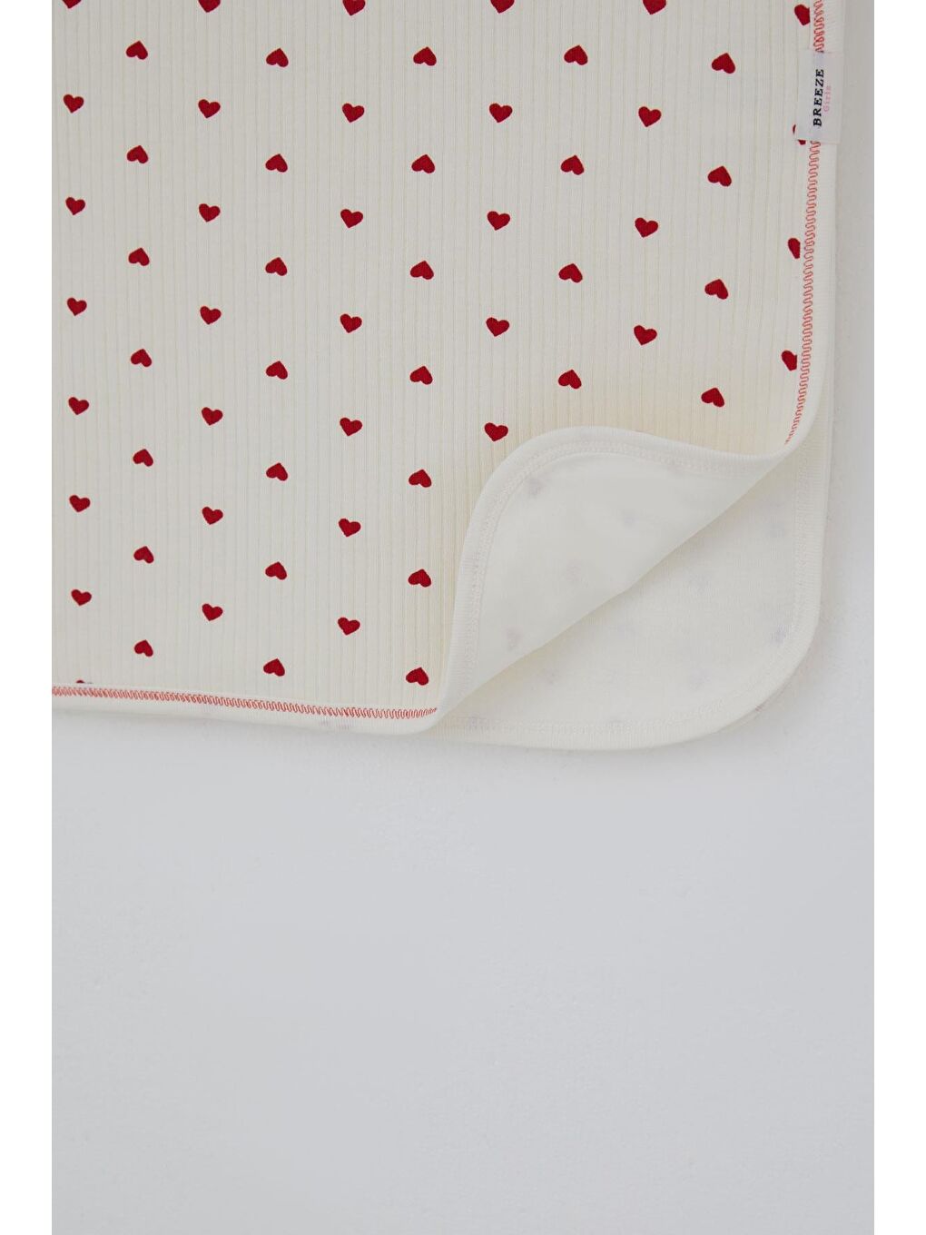 Ekru Yenidoğan Bebek Battaniyesi Kalp Desenli Krem (75 X 85 Cm)-2