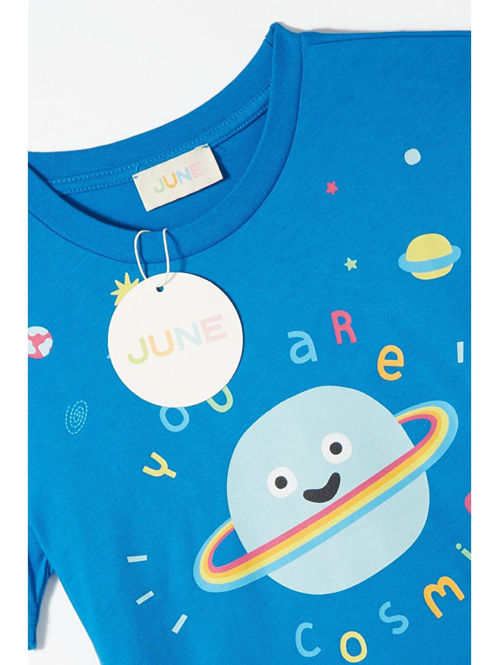 June Mavi Bebek Cosmic Baskılı Renkli T-Shirt - 3