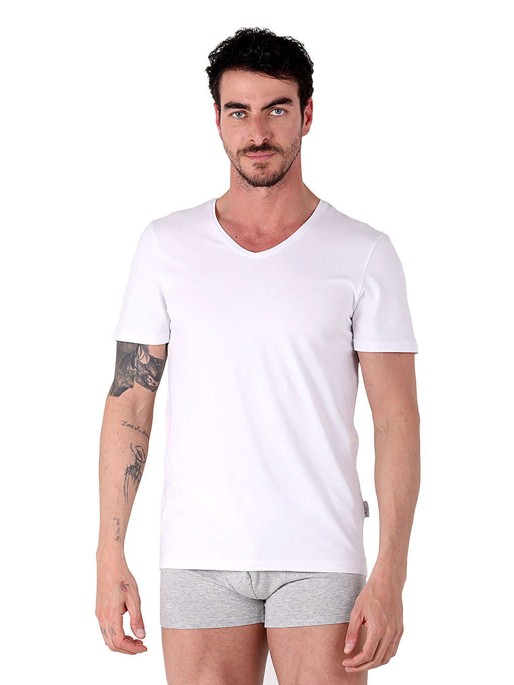 Beyaz North Ice V Yaka  Tshirt BEYAZ