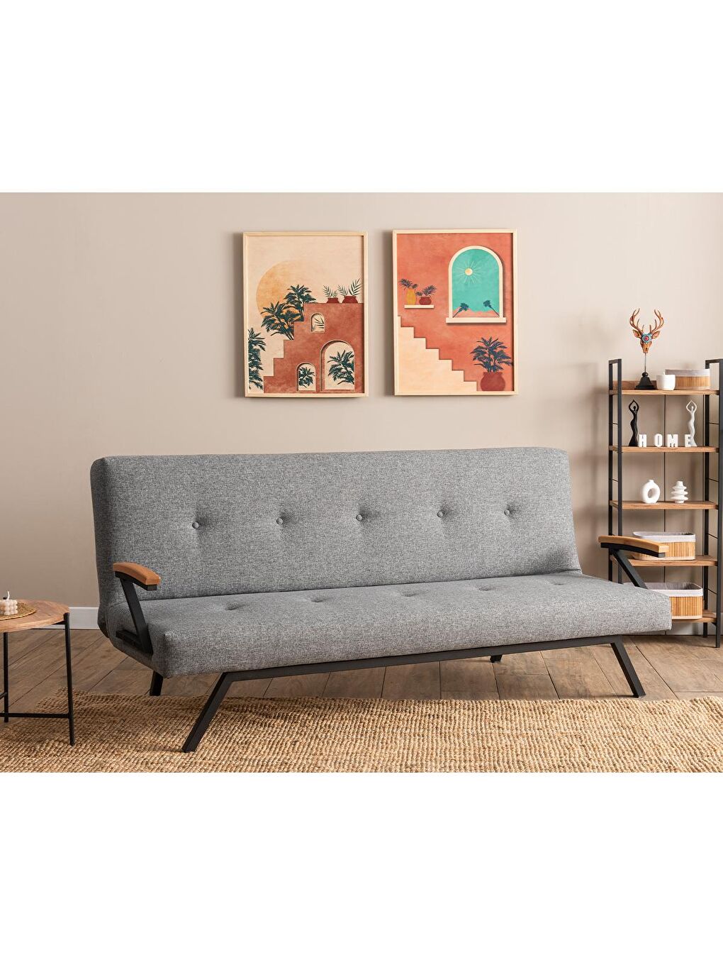 Zven Üçlü Yataklı Koltuk - Keten Açık Gri