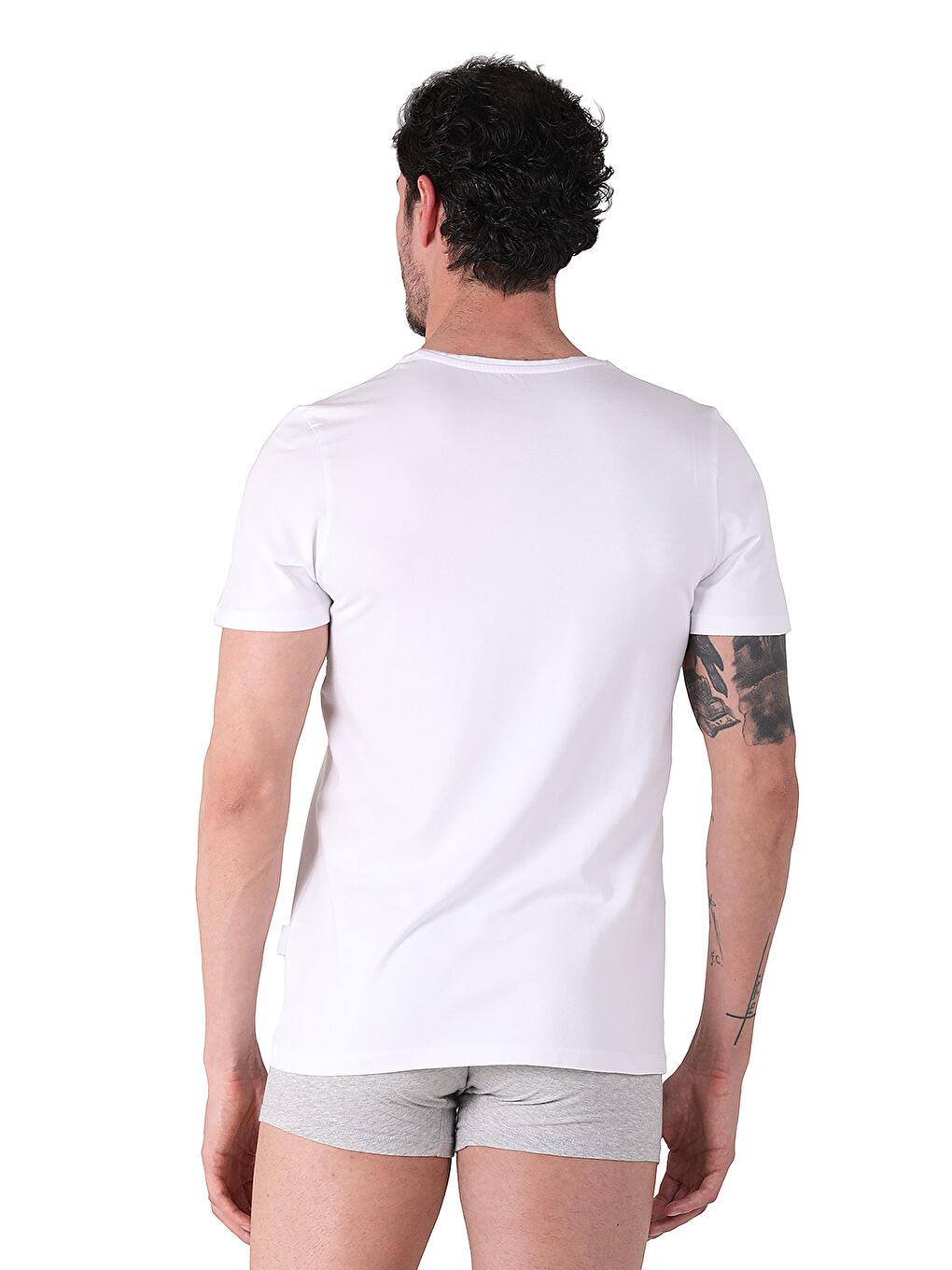 Beyaz North Ice V Yaka  Tshirt BEYAZ-2