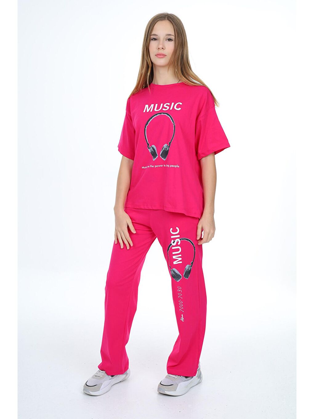 Pembe Music Yazı Baskılı Kız Çocuk Takım 17895-2