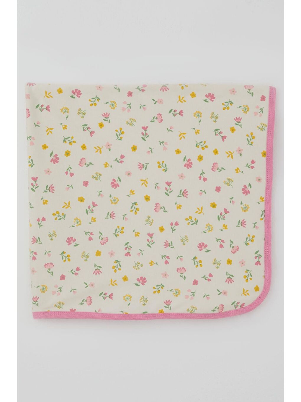 Ekru Yenidoğan Bebek Battaniyesi Renkli Çiçek Bahçesi Krem (78 X 88 Cm)