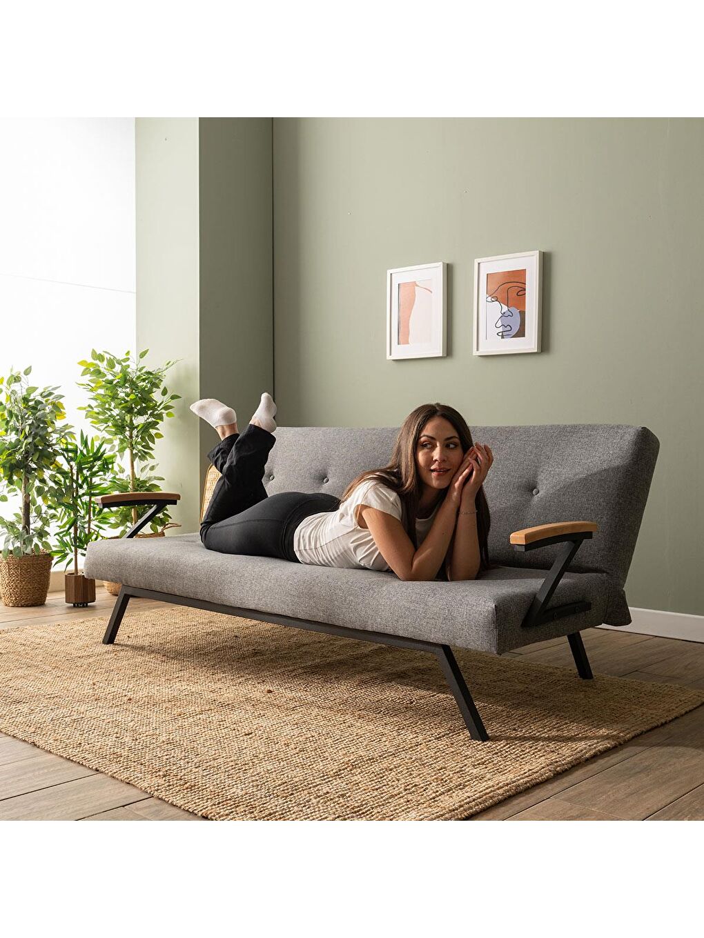 Zven Üçlü Yataklı Koltuk - Keten Açık Gri-2