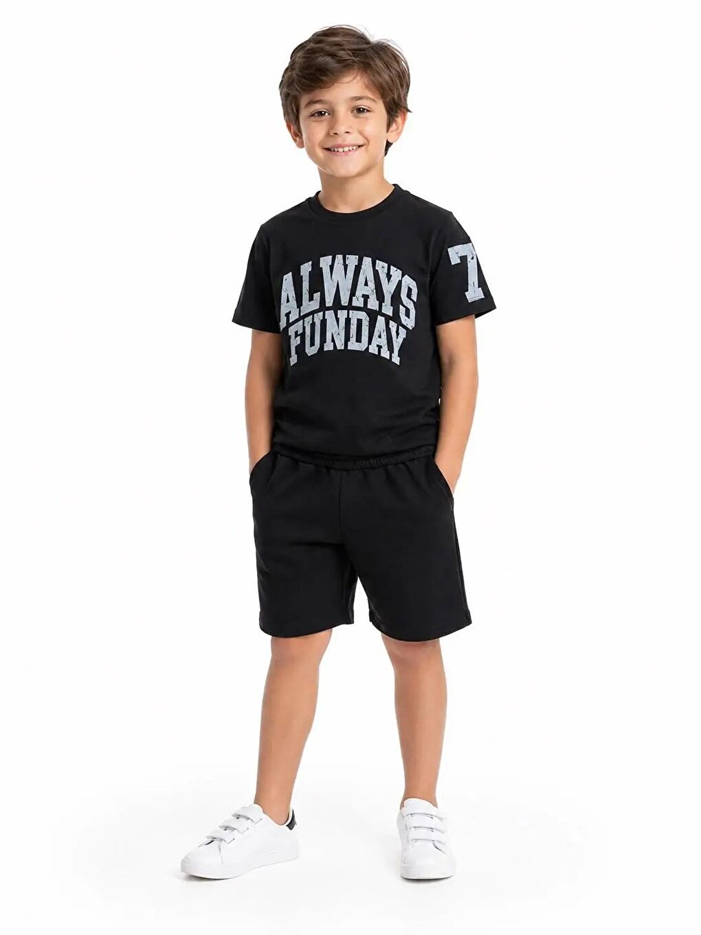 Siyah Always Funday Baskılı Erkek Çocuk Takım 30401