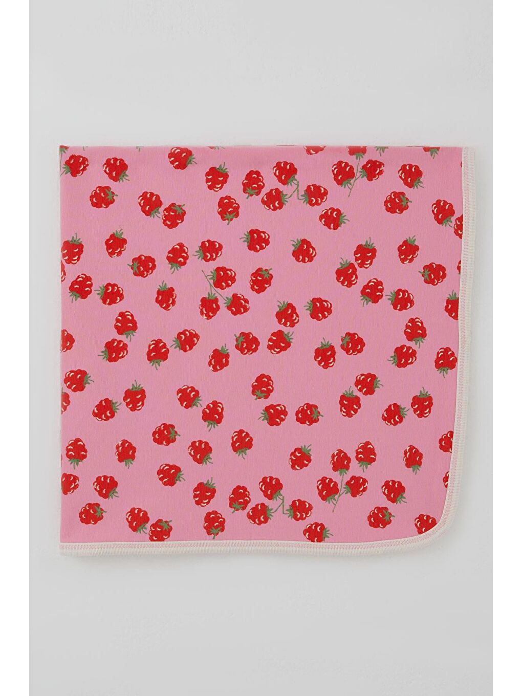 Yenidoğan Bebek Battaniyesi Frambuaz Desenli Pembe (78 X 88 Cm)