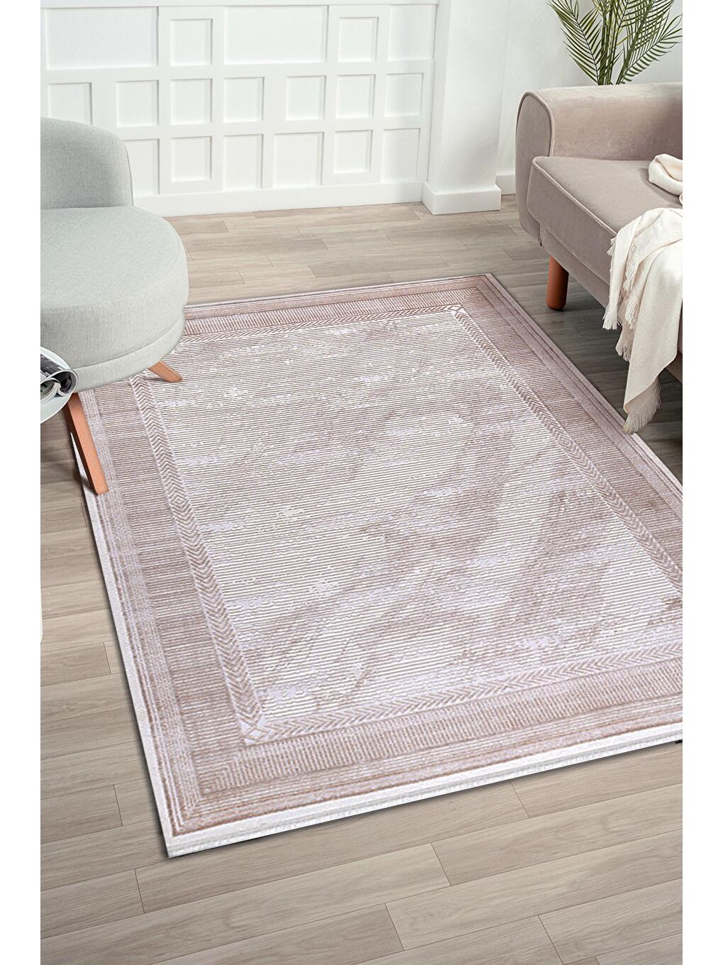 Bej Konfor Diva 9506 Akrilik Dokuma Halı Salon Oturma Odası Halısı-100x300