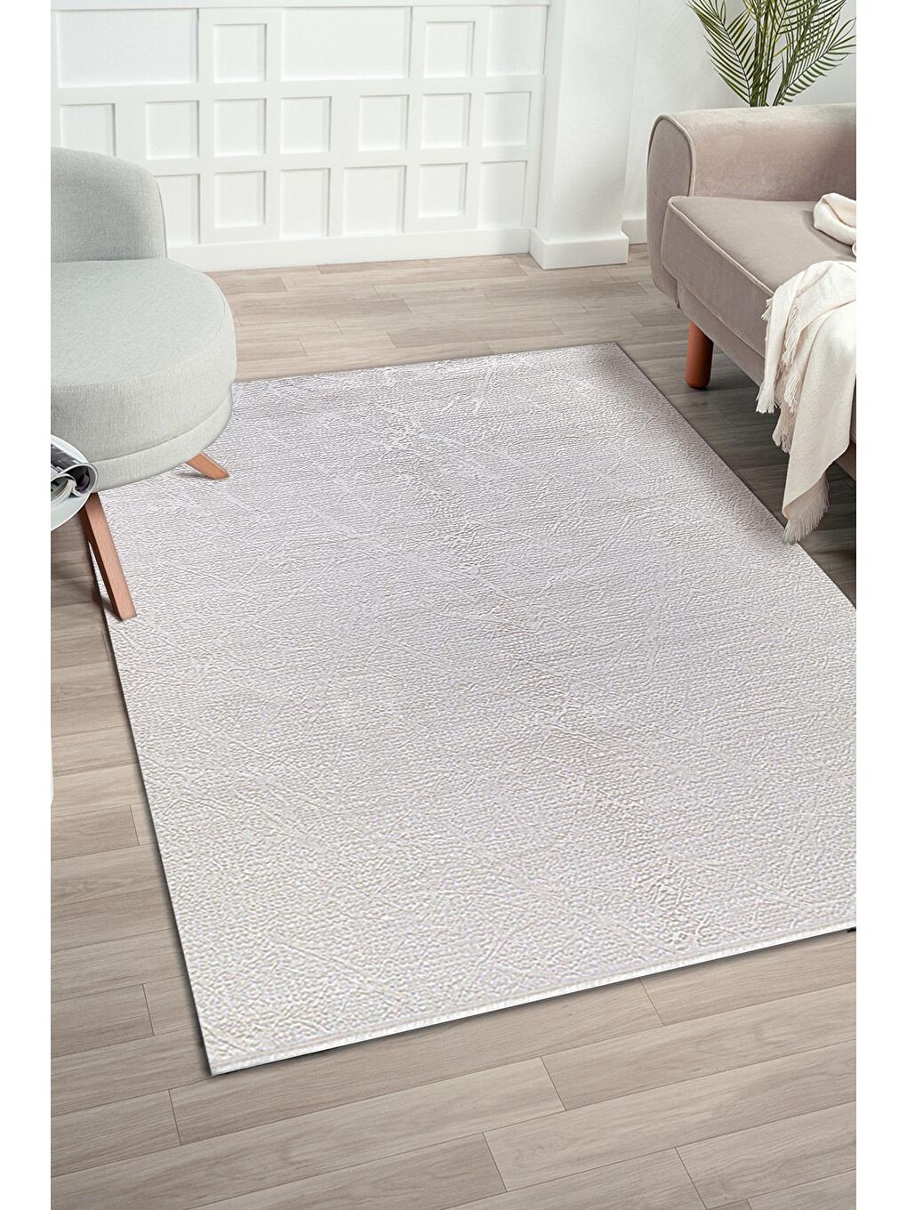 Beyaz Konfor Diva 9507 Akrilik Dokuma Halı Salon Oturma Odası Halısı-80x150
