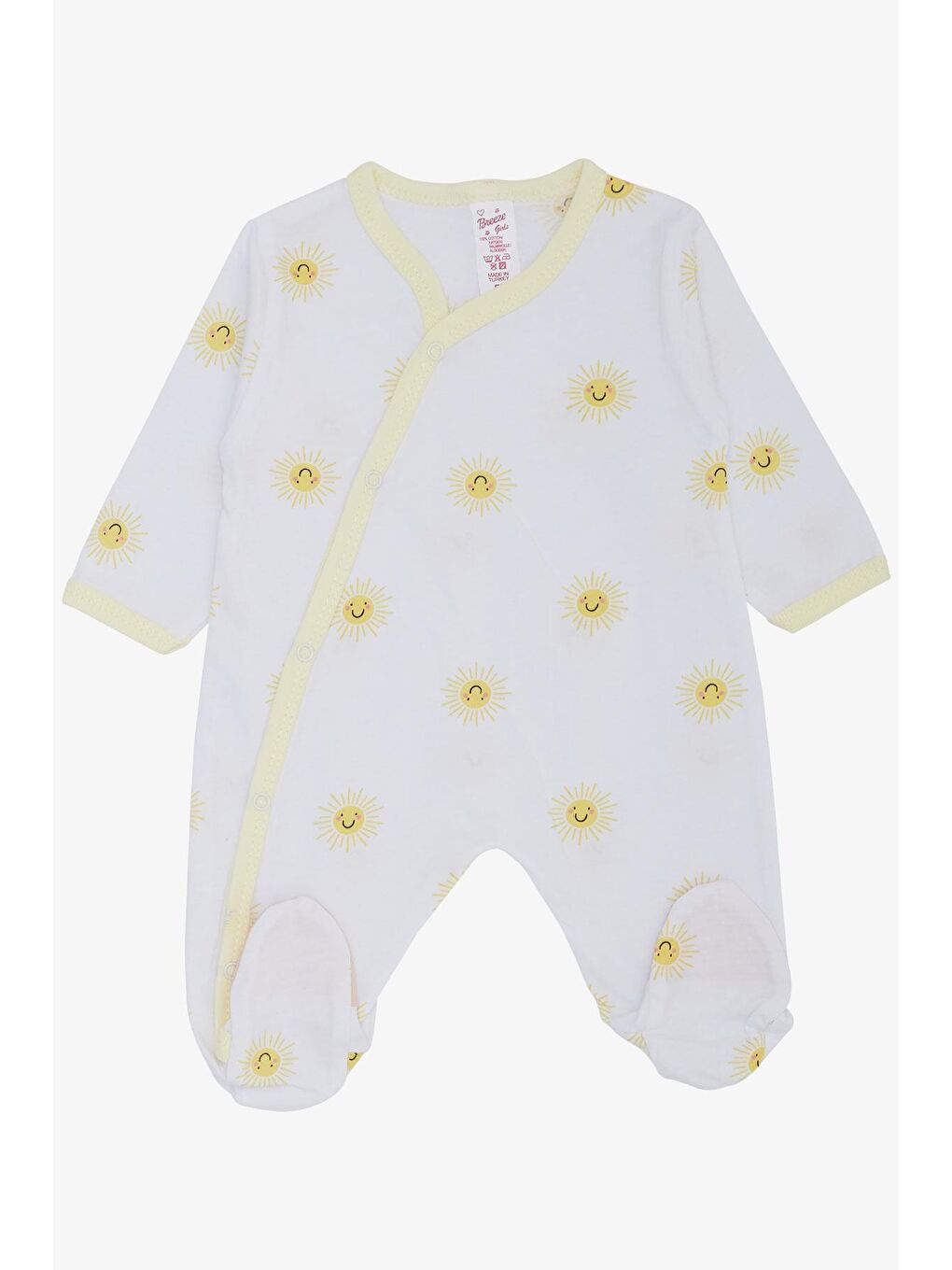 Kız Bebek Hastane Çıkışı 8 li Sevimli Güneş Desenli Beyaz (0-3 Ay)-5