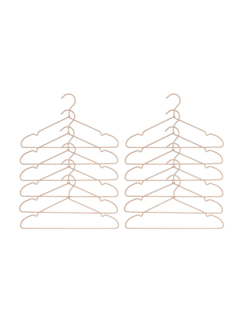 12'li Pembe Altın Rengi Metal Giysi Askısı 22 x 41 x 0.4 cm-5