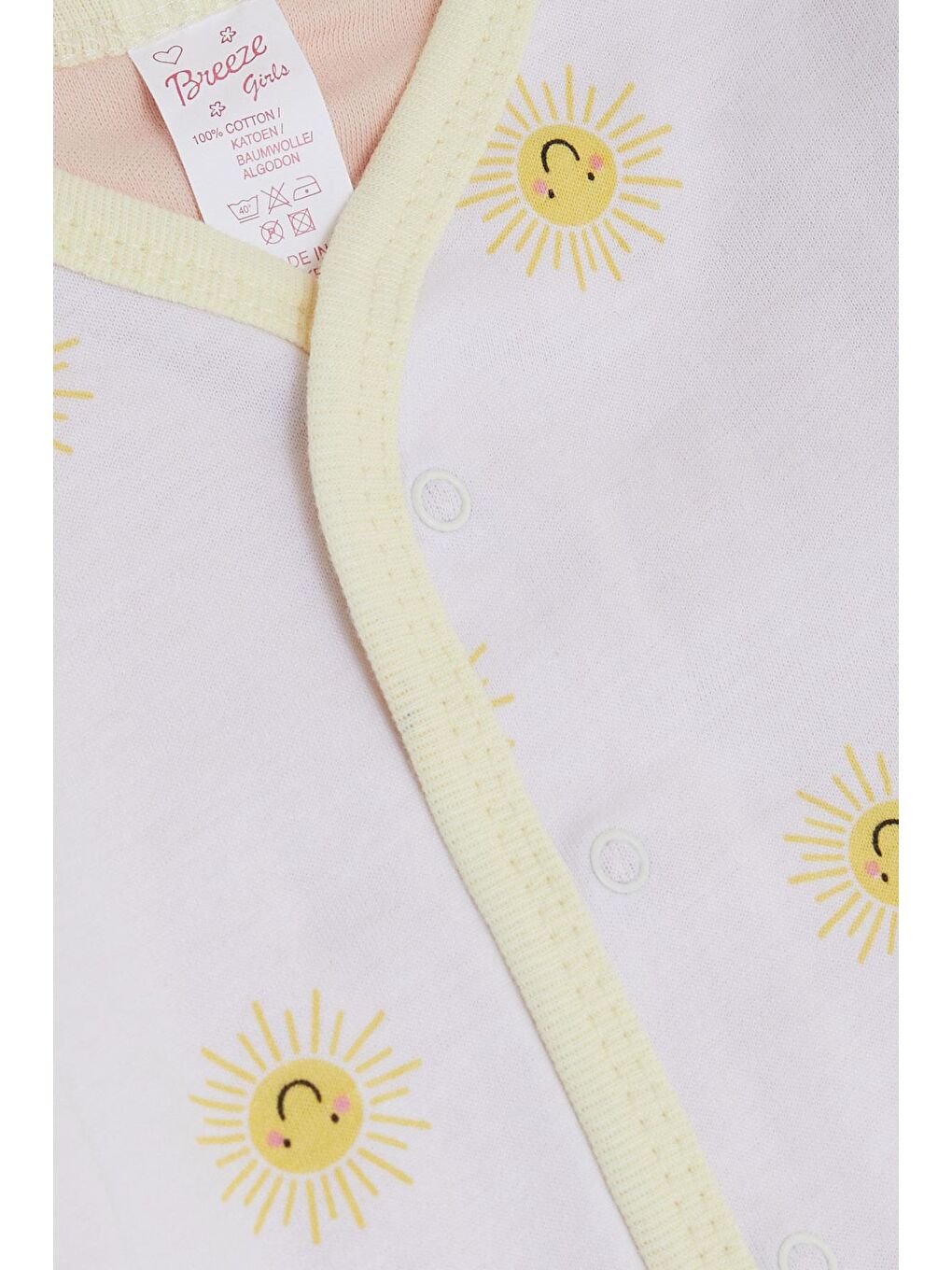 Kız Bebek Hastane Çıkışı 8 li Sevimli Güneş Desenli Beyaz (0-3 Ay)-7