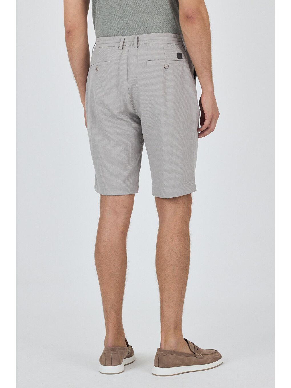 Gri Düz Esnek Gabardin Casual Şort 1016250150-4