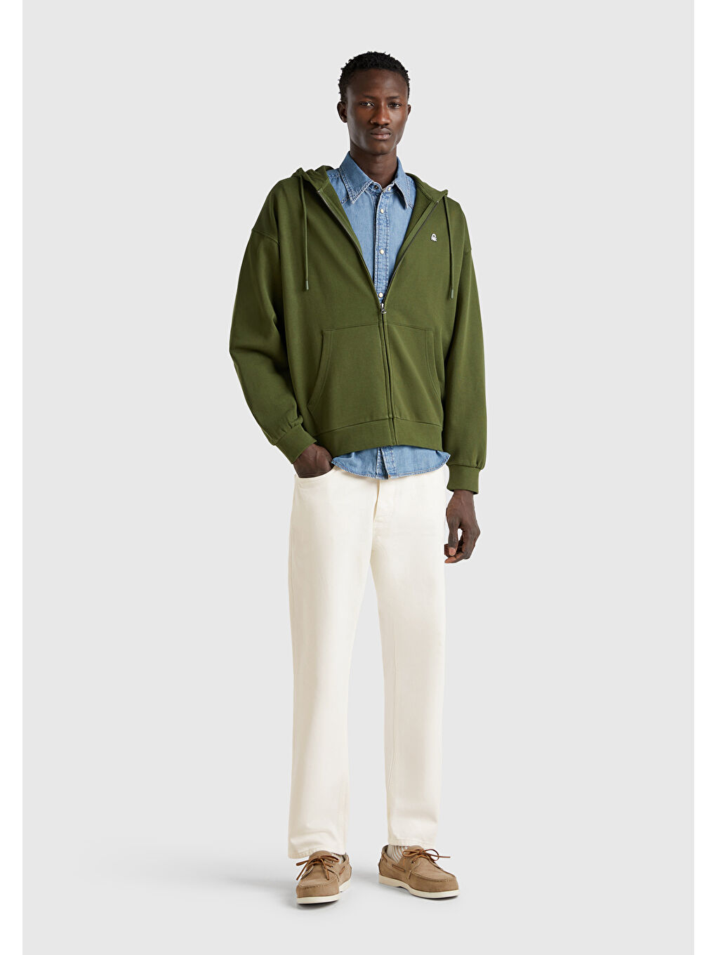 Beyaz %100 Pamuk Beli Logo Etiketli 5 Cepli Straight Fit Erkek Pantolon-4