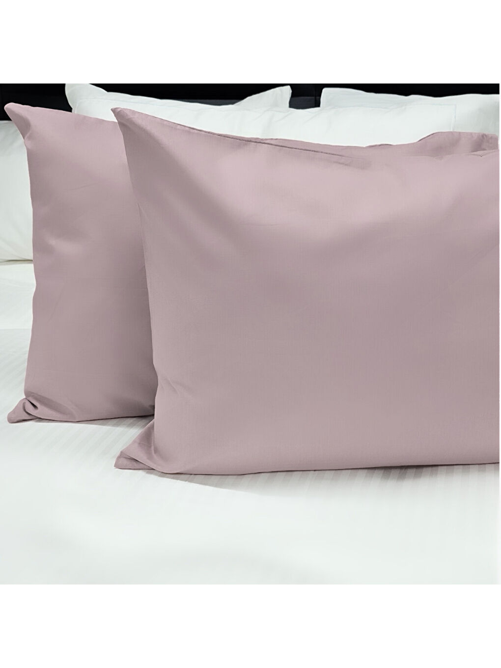 Rossav Home Pembe Açık Gül Kurusu Pamuklu 2'li Yastık Kılıfı 50X70 - 2