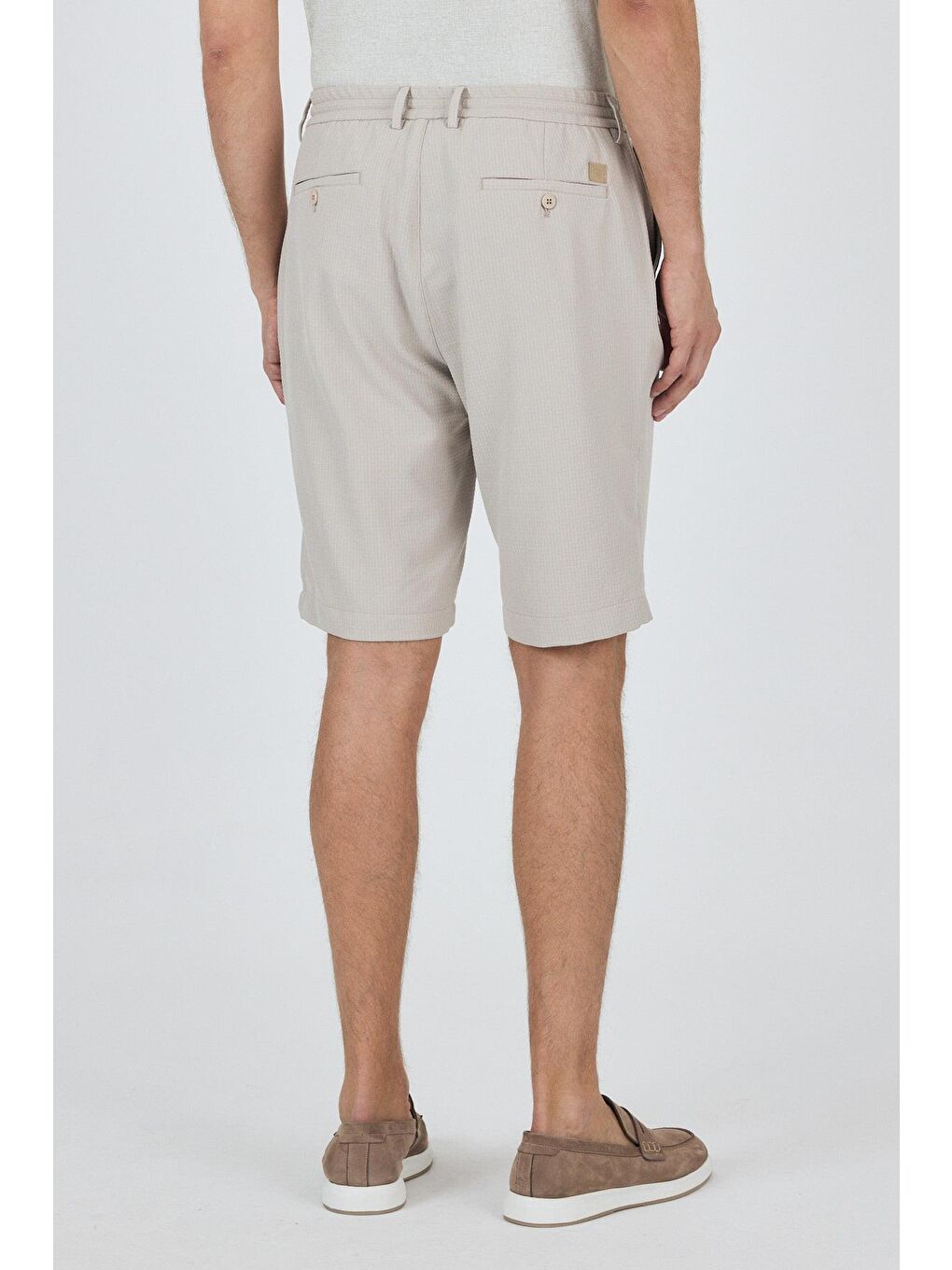 Bej Düz Esnek Gabardin Casual Şort 1016250150-4
