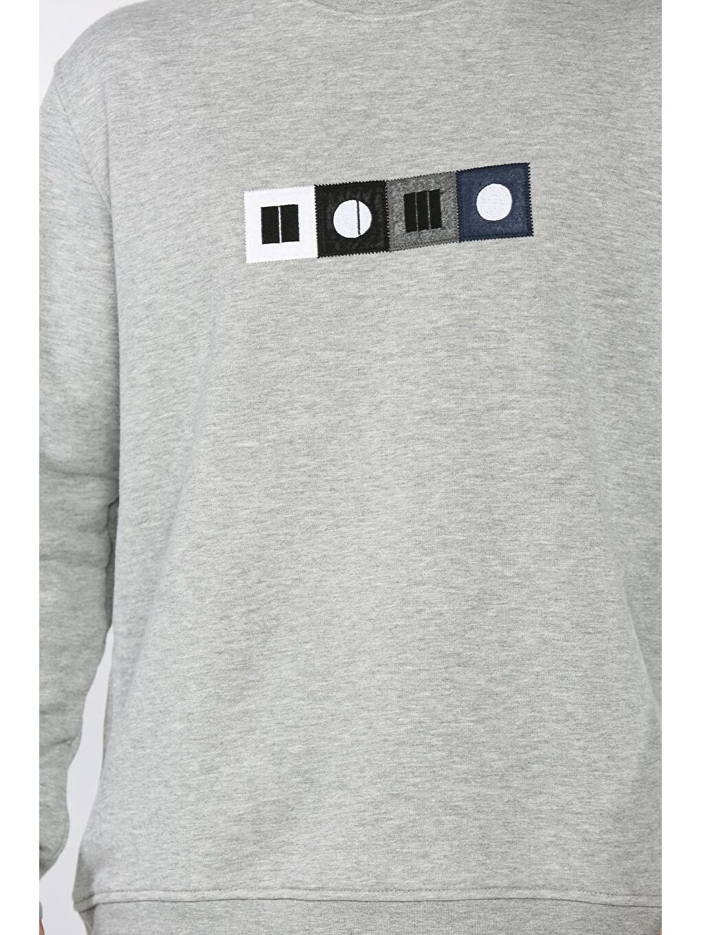 Gri Ön Baskılı Erkek Sweatshirt-3
