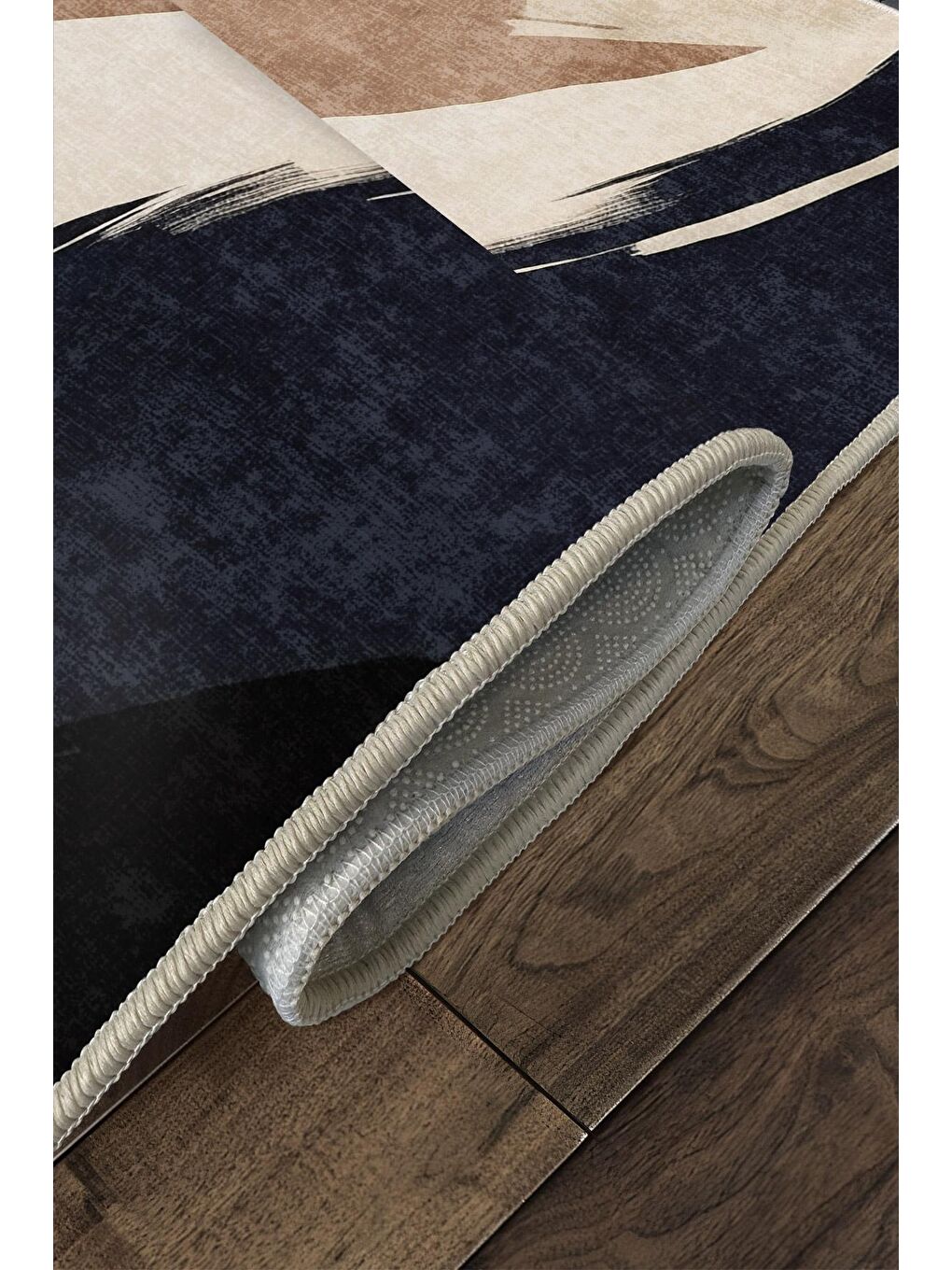 Lacivert Özel Tasarım, Kaymaz Taban, İnce, Yıkanabilir, Modern Halı WOOKECE1440 80x150-4